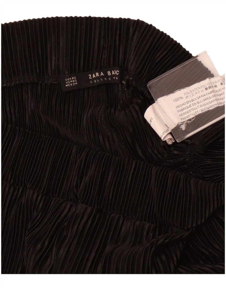 ZARA Γυναικείο Παντελόνι Κάπρι Φαρδύ XS W24 L23 Μαύρο Πολυεστέρας