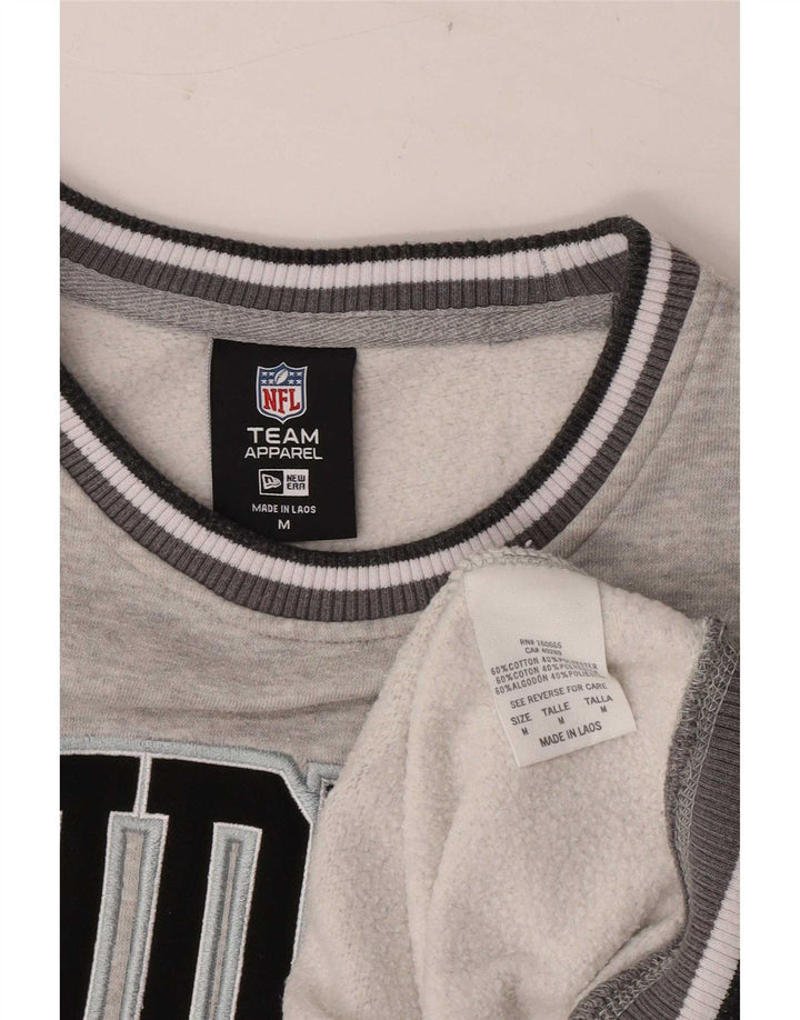 New Era Mens Raiders γραφικό φούτερ Jumper Μεσαίο γκρι ριγέ βαμβακερό