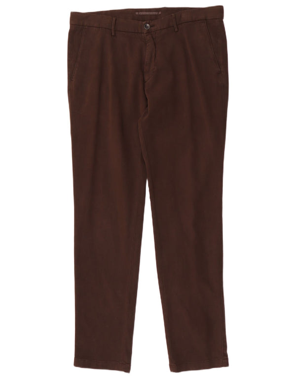 Massimo Dutti Ανδρικό παντελόνι Chino με λεπτή εφαρμογή EU 44 Large W34 L31 Καφέ βαμβακερό