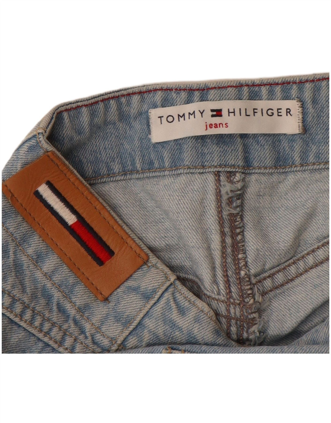 TOMMY HILFIGER Γυναικεία ψηλόμεση τζιν φούστα US 10 μεγάλη W30 μπλε βαμβακερή
