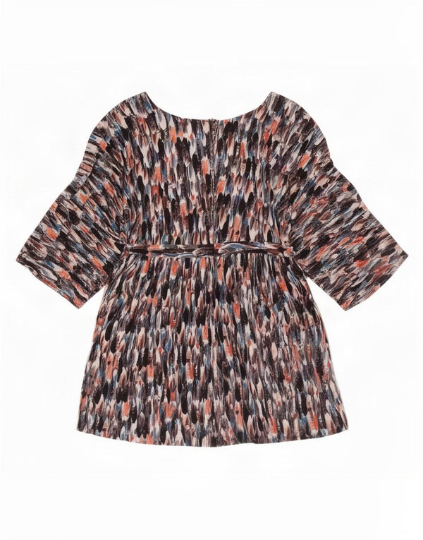 Zara Γυναικείο Abstract Pattern 3/4 μανίκι τοπ UK 14 Large πολύχρωμο