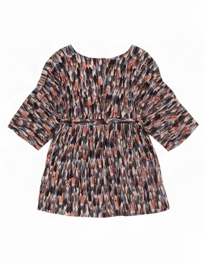 Zara Γυναικείο Abstract Pattern 3/4 μανίκι τοπ UK 14 Large πολύχρωμο