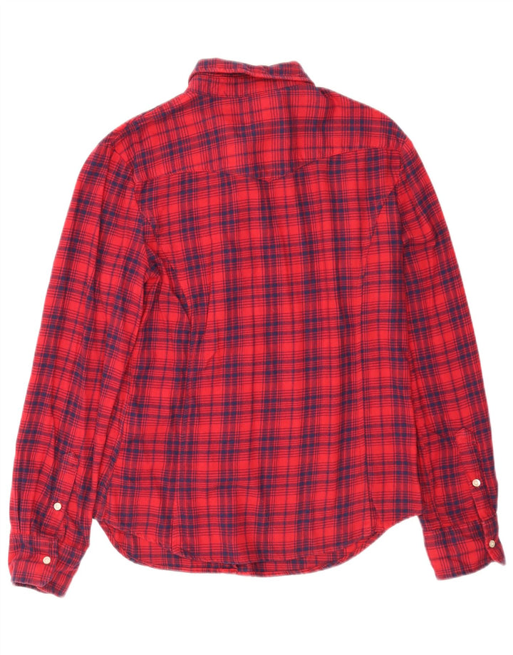 Levi's γυναικείο φανελένιο πουκάμισο UK 14 μεγάλο κόκκινο βαμβακερό καρό