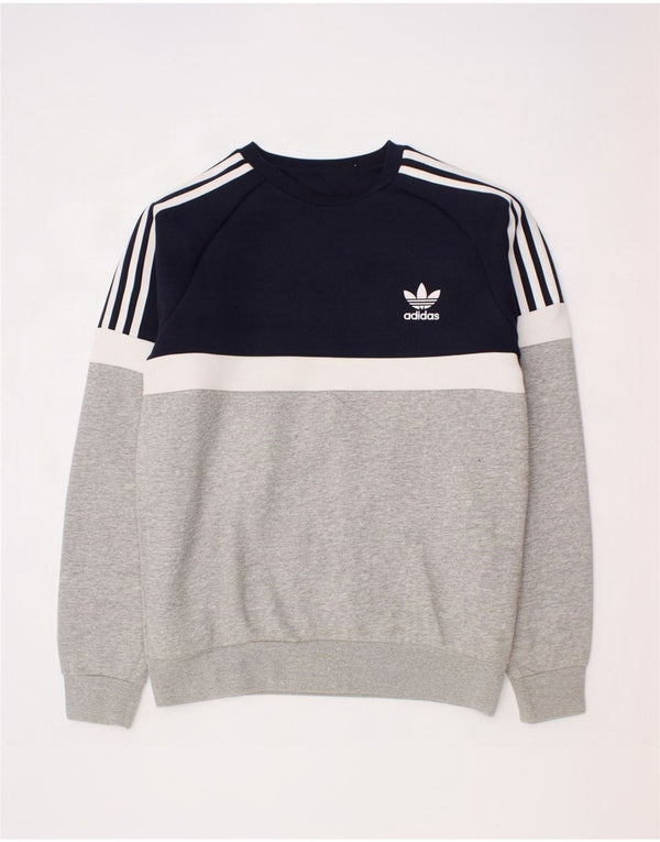 Φούτερ Adidas Boys Jumper 13-14 Years Grey Colourblock Cotton