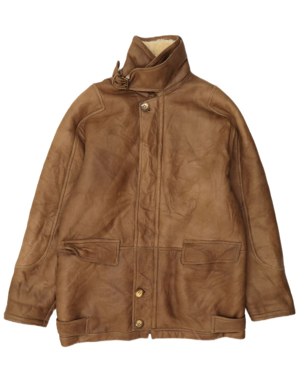 Vintage Ανδρικό Shearling Jacket IT 50 Large Beige