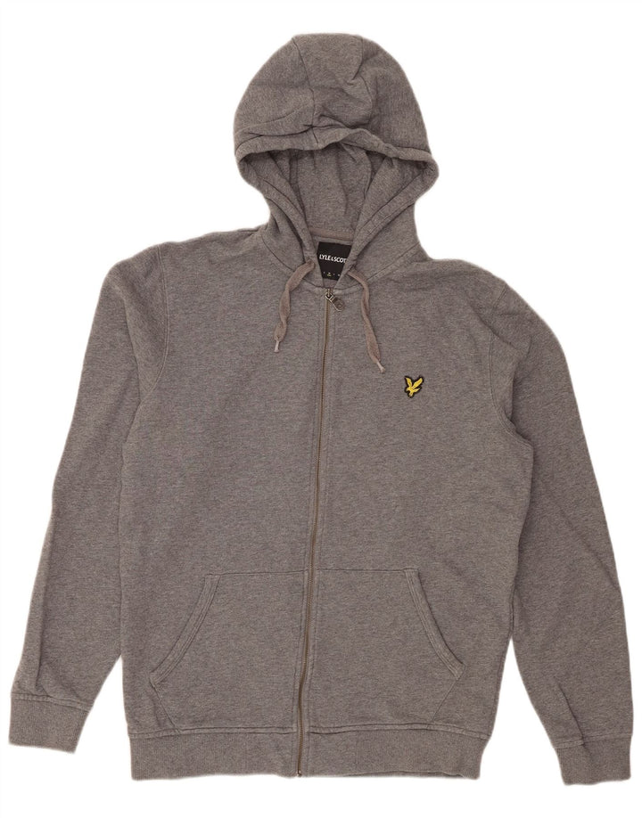 Ανδρικό πουλόβερ με κουκούλα με φερμουάρ Lyle & Scott Βαμβακερό μεσαίο γκρι