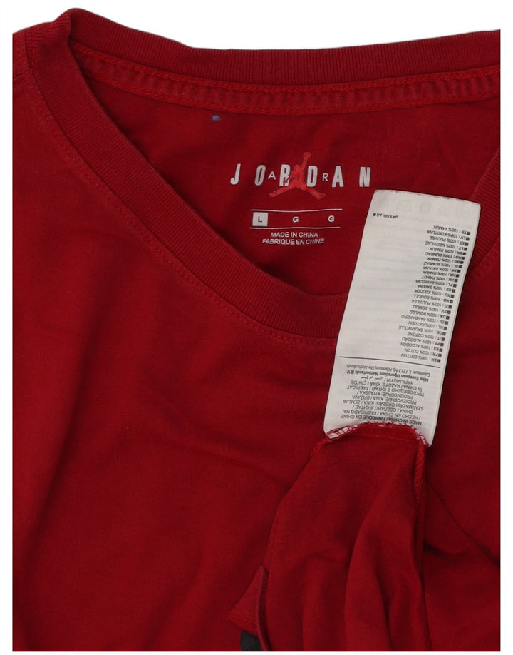 Jordan Ανδρικό γραφικό T-Shirt Top μεγάλο κόκκινο βαμβακερό