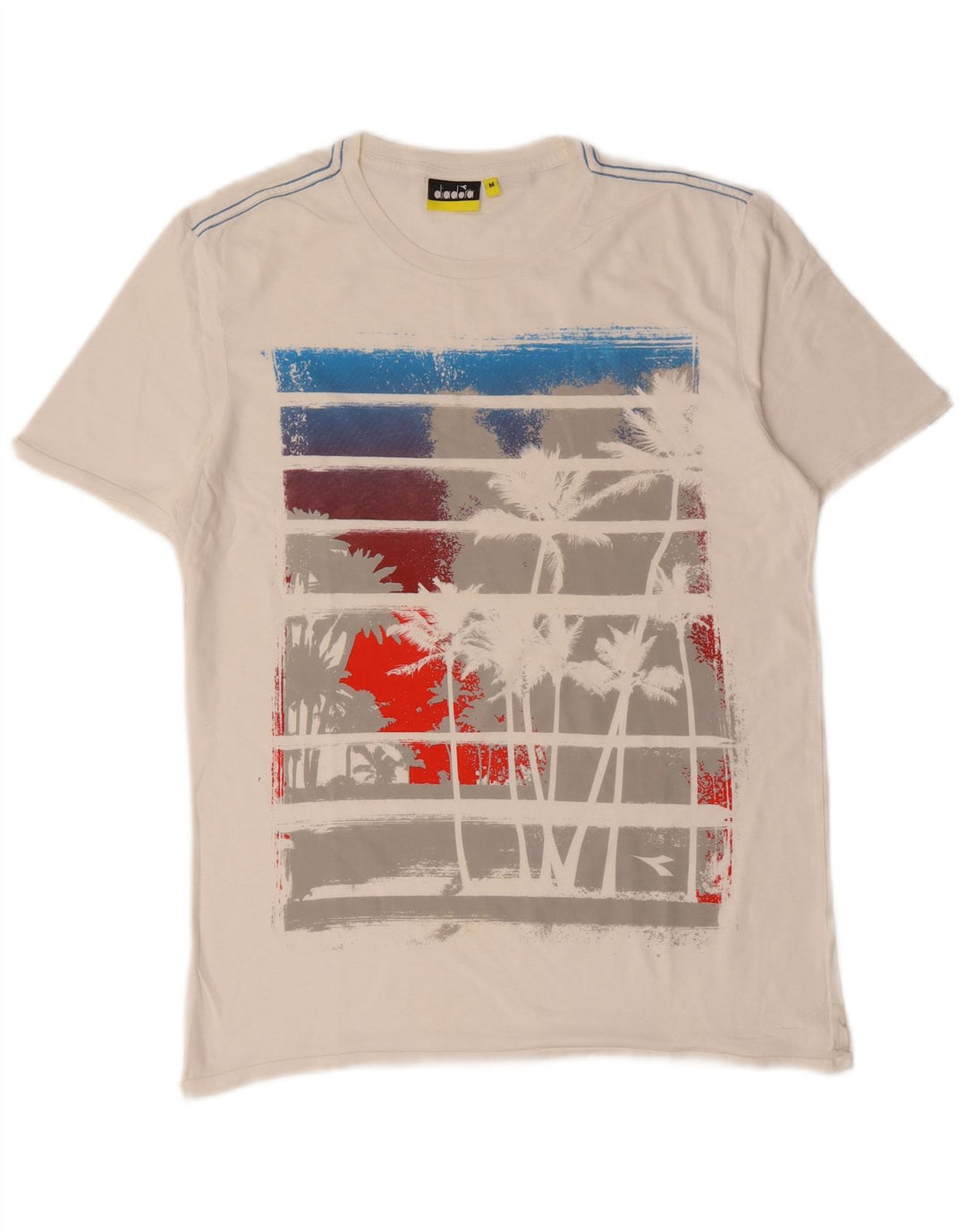 Ανδρικό γραφικό T-Shirt Diadora Τοπ μεσαίο λευκό βαμβακερό