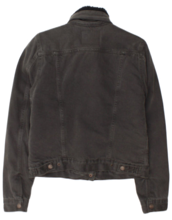 Levi's Womens Sherpa Τζιν Μπουφάν UK 10 Small Grey Cotton