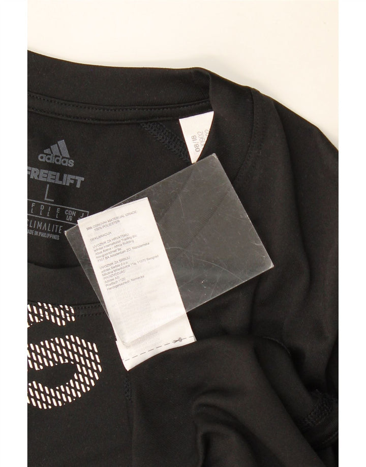 Ανδρικό γραφικό μπλουζάκι ADIDAS Climalite Top Large Μαύρο Πολυεστέρας