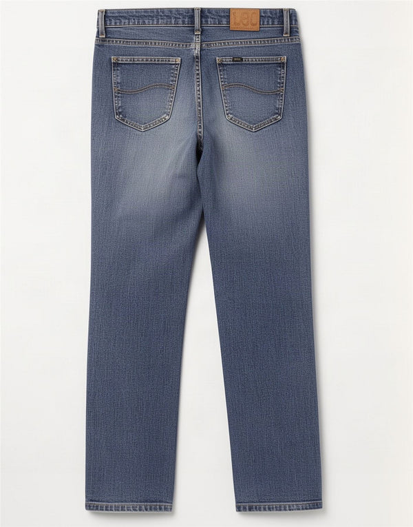 Lee Womens Straight Jeans W34 L32 Blue Cotton