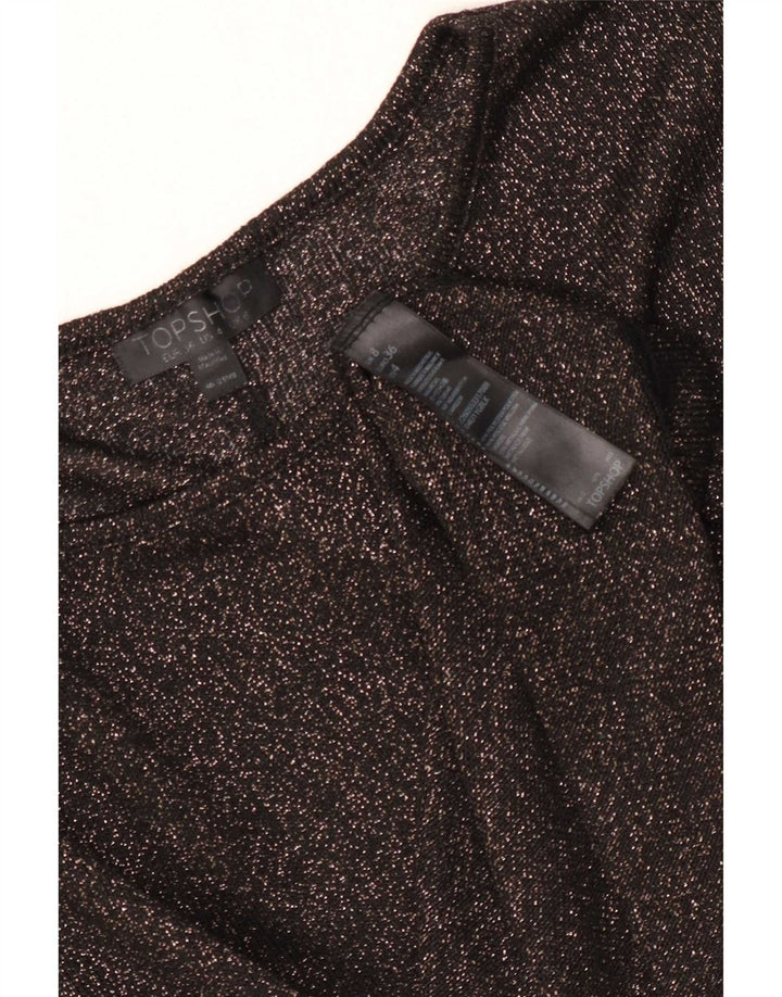 Topshop γυναικείο μπλουζάκι μεγάλου μεγέθους Top UK 8 Small Black flecked Polyester