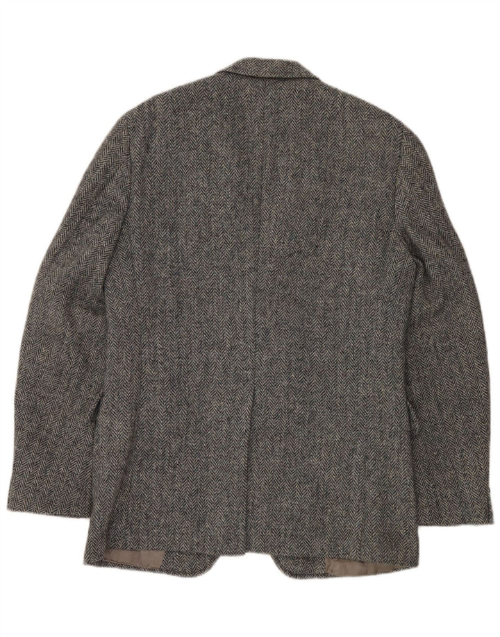 J.S.A. Ανδρικό μπουφάν BANK 2 κουμπιά σακάκι UK 38 μεσαίο γκρι μαλλί ψαροκόκαλο