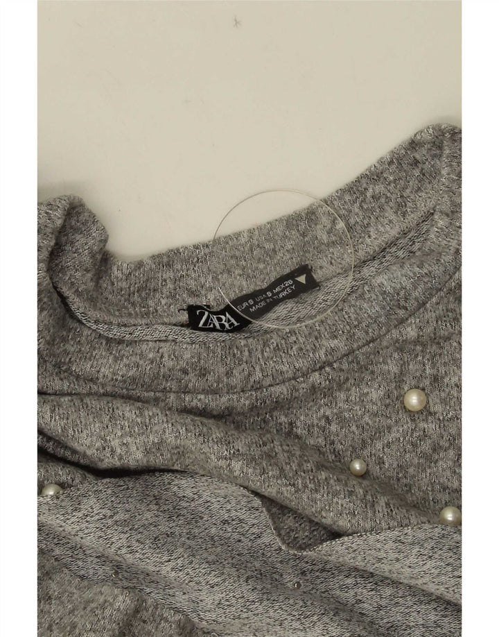 Zara γυναικεία υπερμεγέθη μανίκια 3/4 UK 10 Small Grey Flecked
