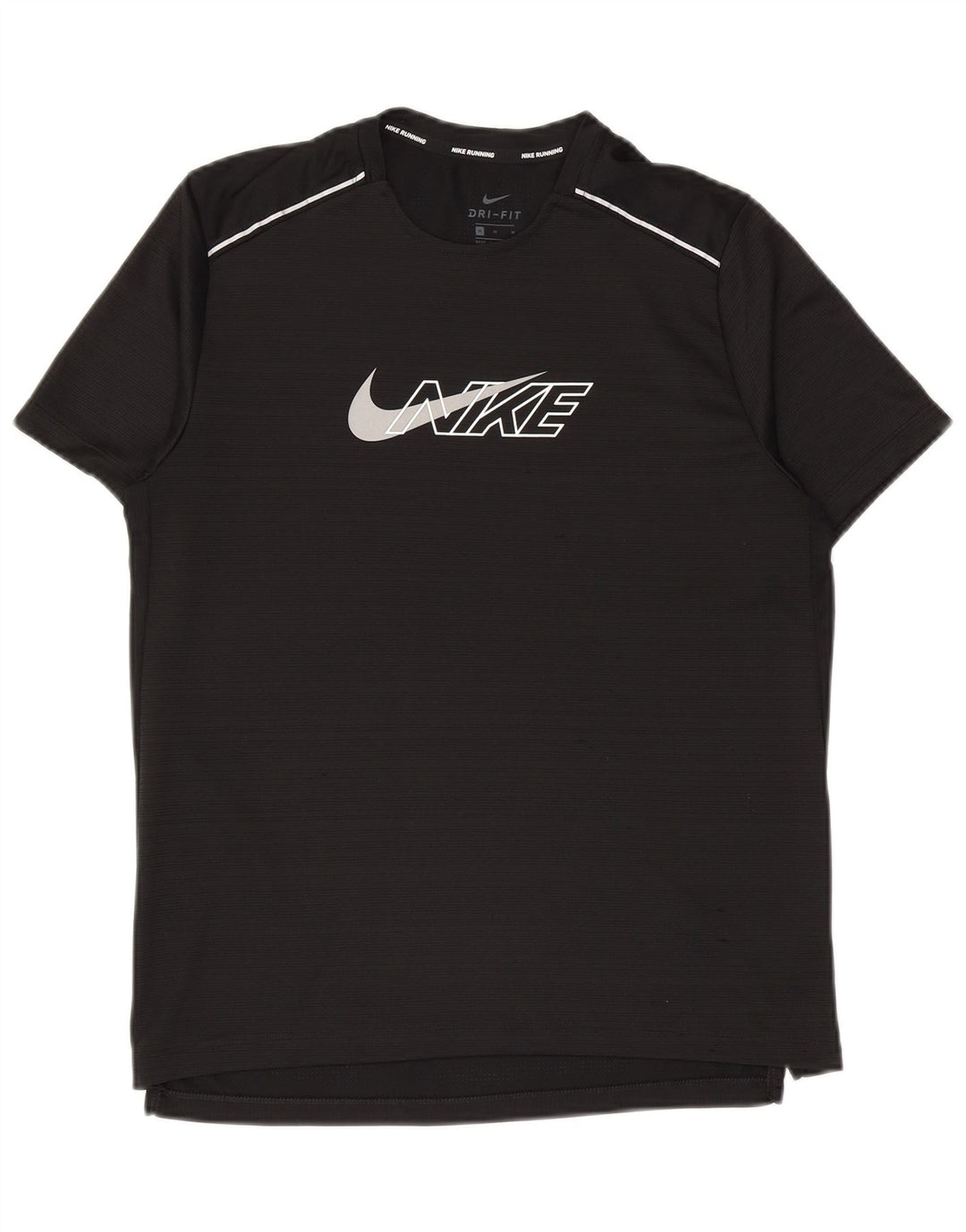 Ανδρικό γραφικό μπλουζάκι Nike Dri Fit, μεσαίο μαύρο πολυεστέρα