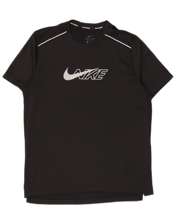 Ανδρικό γραφικό μπλουζάκι Nike Dri Fit, μεσαίο μαύρο πολυεστέρα