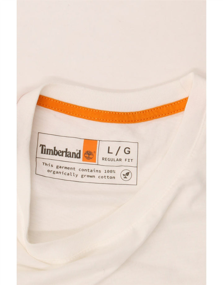 TIMBERLAND Ανδρικό T-Shirt με κανονική εφαρμογή Τοπ μεγάλο λευκό βαμβακερό