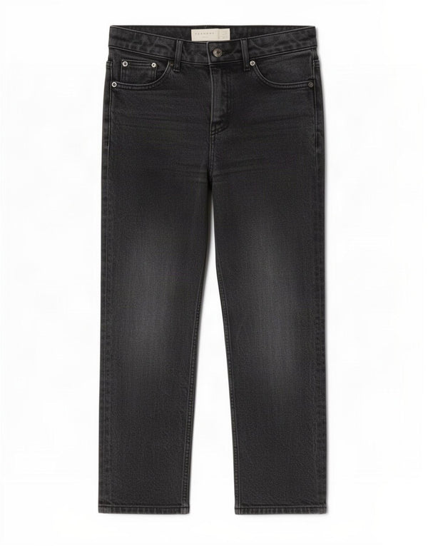 Topshop Womens Crop Straight Jeans W26 L24 Grey Cotton