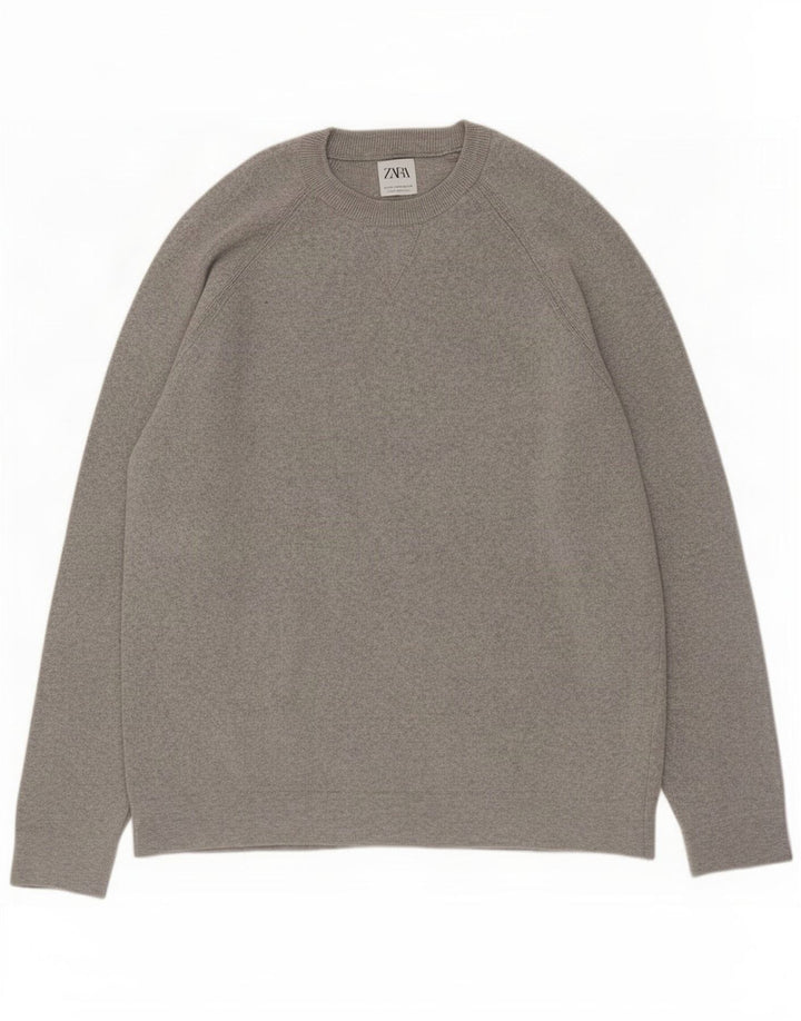 Ανδρικό πουλόβερ Zara Crew Neck Jumper Medium Grey