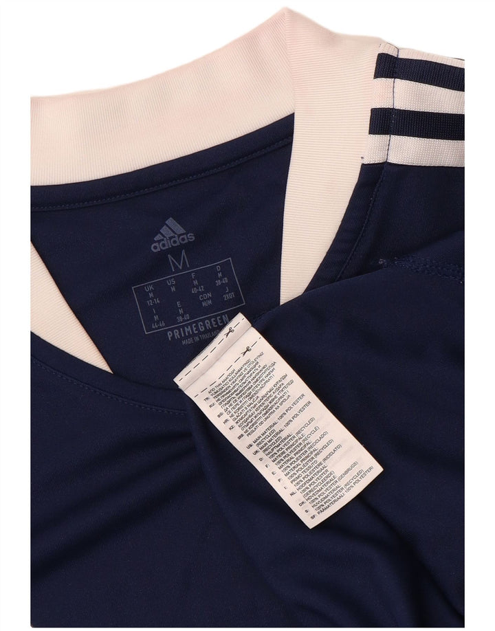 Γυναικείο μπλουζάκι Aeroready ADIDAS Top UK 12/14 Medium Navy Blue Polyester