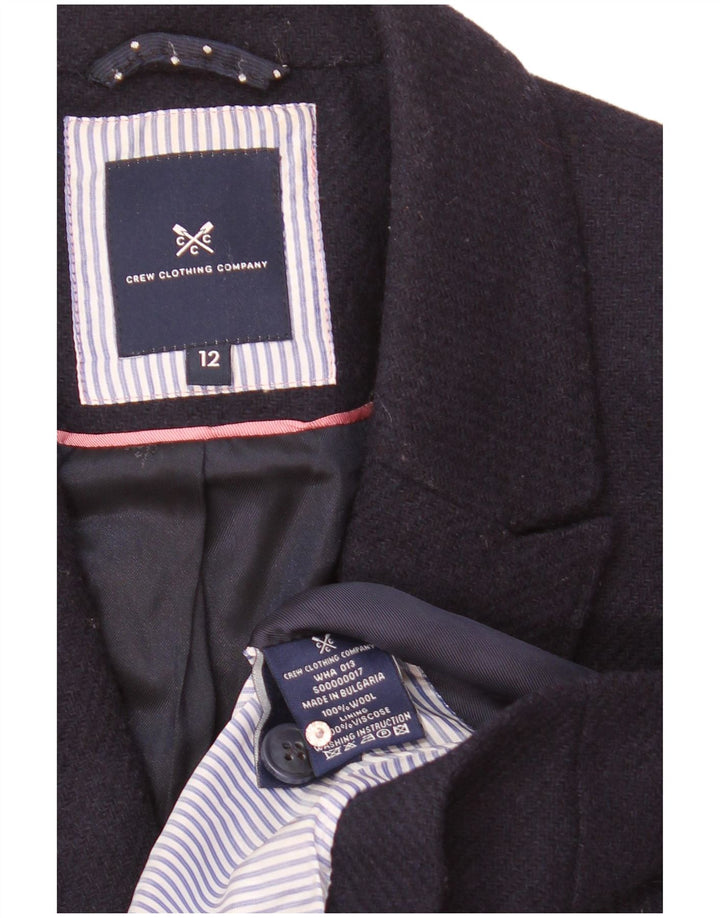 Crew Clothing Γυναικείο σακάκι 2 κουμπιών UK 12 Medium Navy Blue Wool