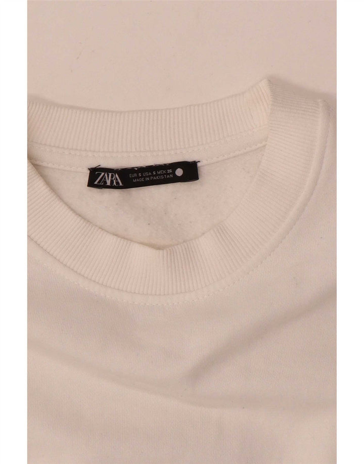 Zara Γυναικεία Φούτερ Jumper UK 10 Small White