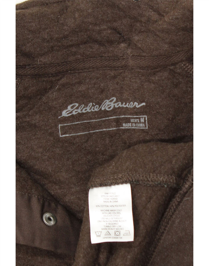 EDDIE BAUER Ανδρικό φούτερ με λαιμό με κουμπιά, μεσαίο καφέ βαμβακερό