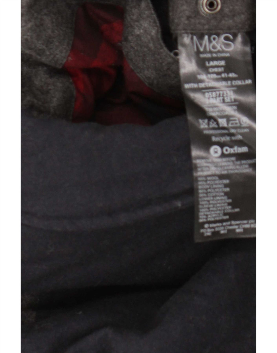 Ανδρικό μπουφάν Marks & Spencer UK 41 Large Grey Colourblock μαλλί