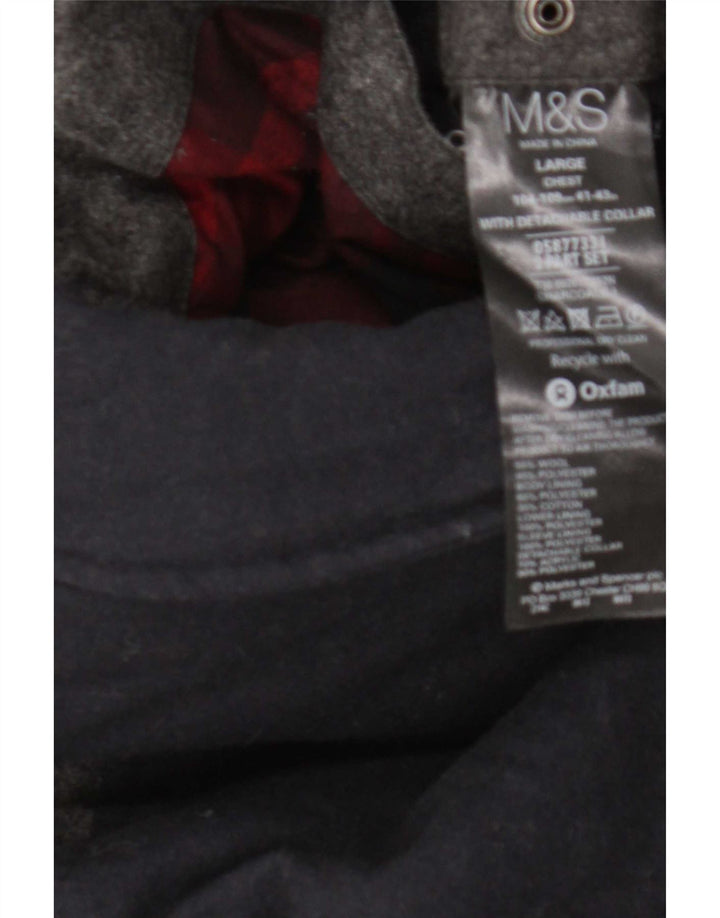 Ανδρικό μπουφάν Marks & Spencer UK 41 Large Grey Colourblock μαλλί