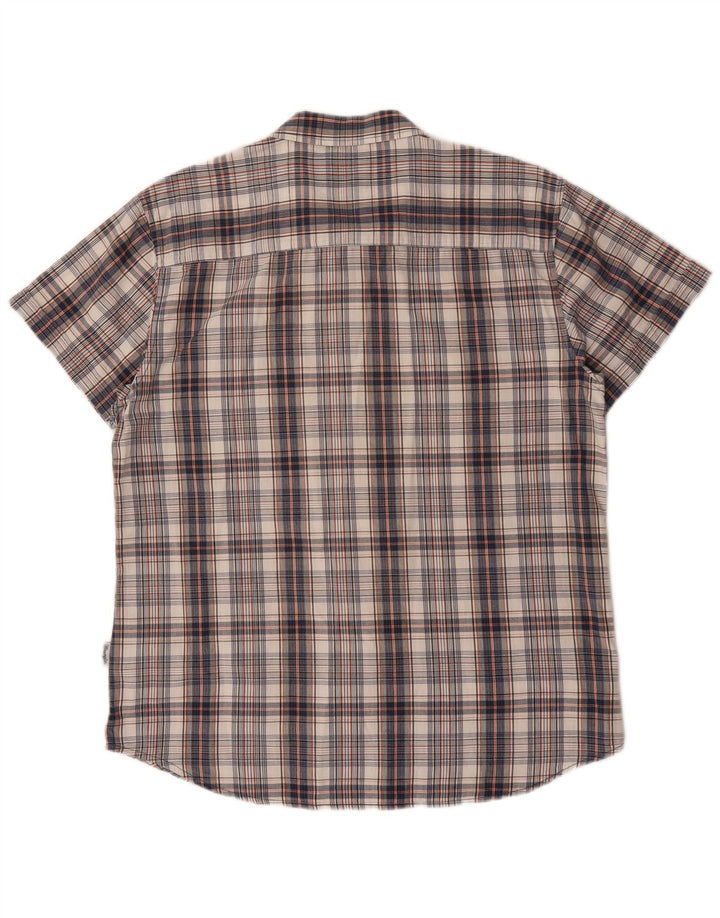 WRANGLER Mens Regular Fit Short Sleeve Shirt XL Blue Check Cotton