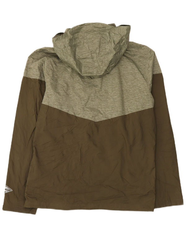 Columbia Ανδρικό μπουφάν βροχής με κουκούλα UK 38 Medium Khaki Colorblock Πολυεστέρας