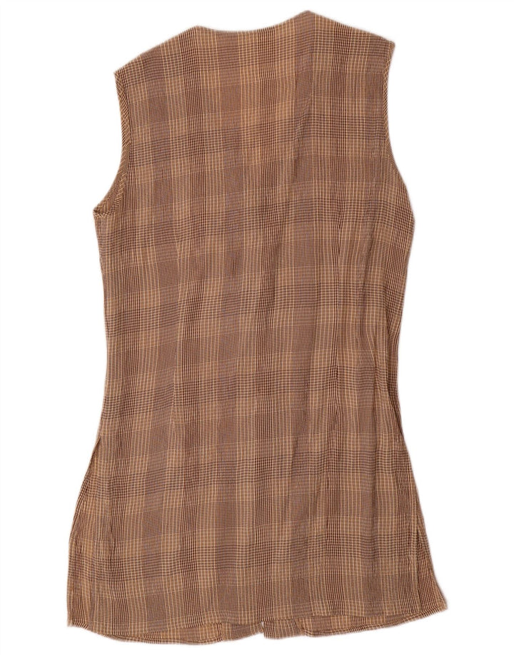 VINTAGE Γυναικείο σετ 4 κουμπιών 2 τεμαχίων UK 10 Small W28 Brown Check Acetate