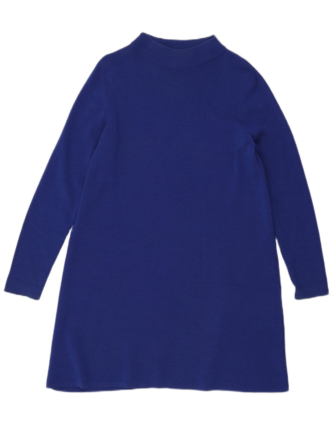 Cos Γυναικείο φόρεμα μπλουζάκι UK 10 Small Blue Wool