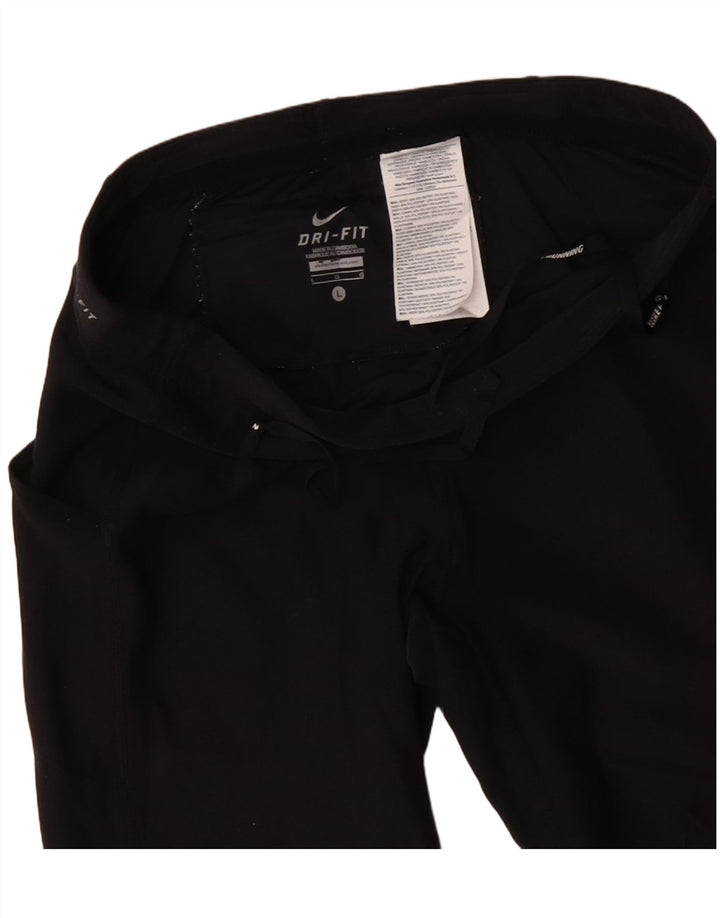 Γυναικεία NIKE Dri Fit Capri φόρμα παντελόνια UK 14 Large Black Polyester