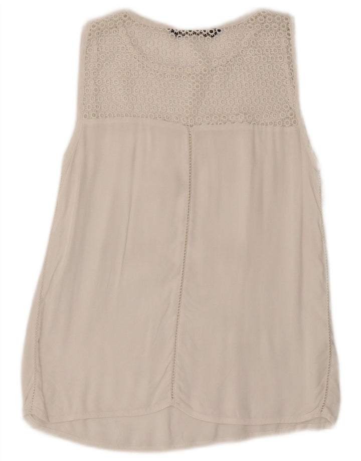 ZARA Womens Sleeveless Blouse Top UK 14 Medium White