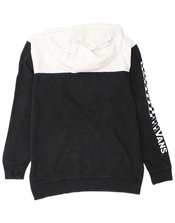 Vans Mens Graphic Hoodie Jumper Small Black Colourblock Cotton