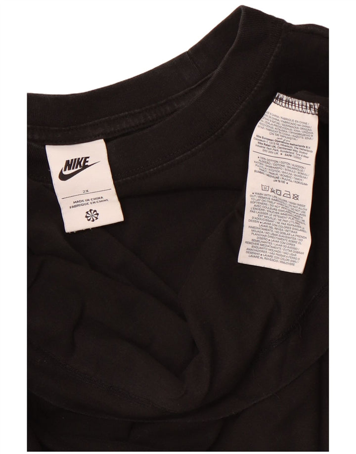 NIKE Γυναικείο T-Shirt Top UK 20 2XL Μαύρο βαμβακερό