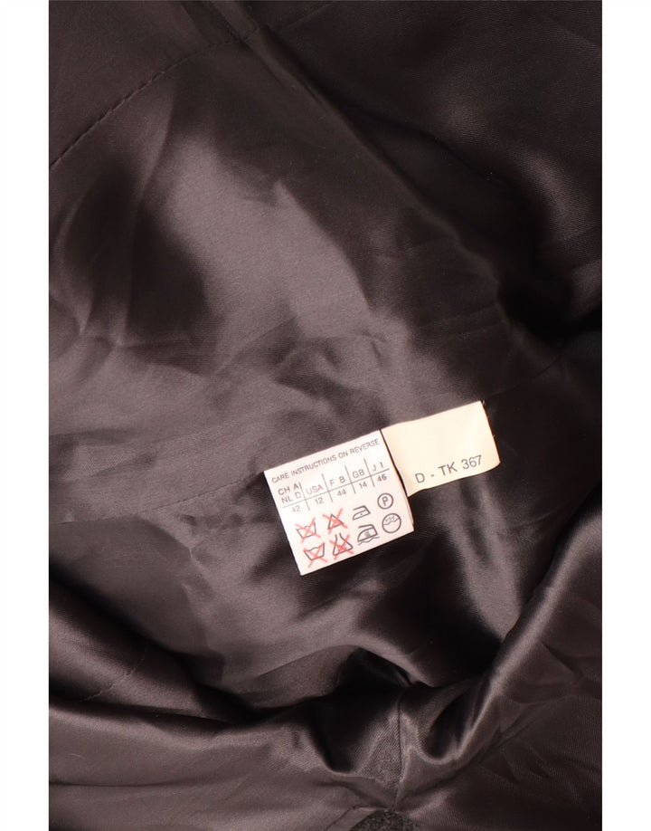 MARELLA Γυναικείο παλτό με διπλό στήθος UK 14 μεγάλο γκρι παρθένο μαλλί