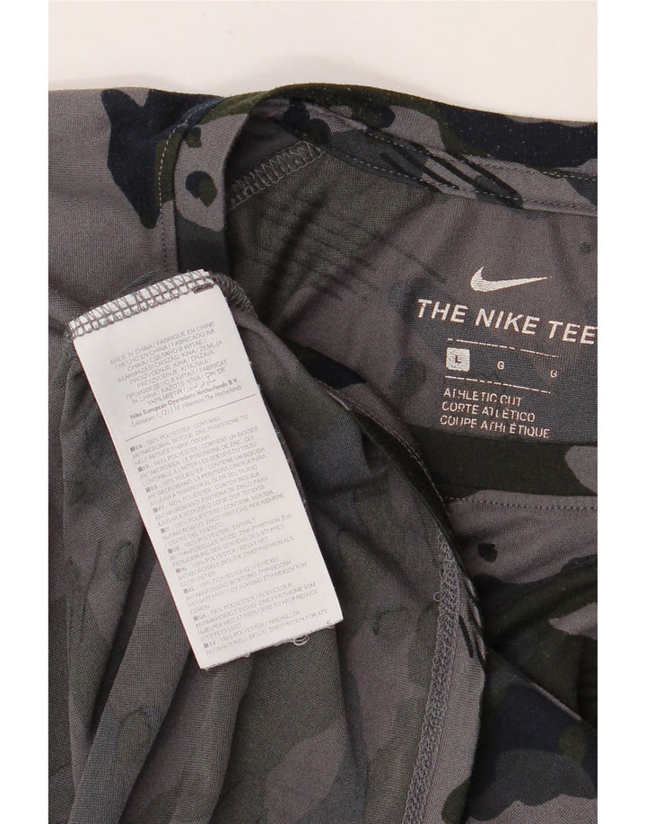 Ανδρικό T-Shirt NIKE Dri Fit Top Large Grey Camouflage Polyester