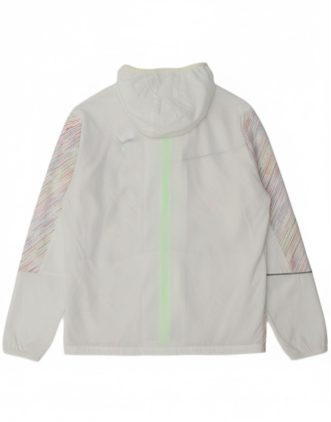 PUMA Mens Hooded Rain Jacket UK 38 Medium White Pinstripe Polyester