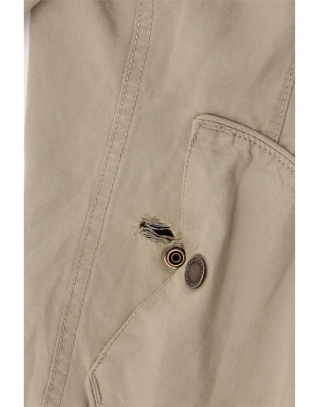 Armani Jeans Ανδρικό Bomber Jacket με κουκούλα EU 50 Medium Beige βαμβακερό