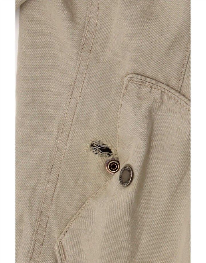 Armani Jeans Ανδρικό Bomber Jacket με κουκούλα EU 50 Medium Beige βαμβακερό
