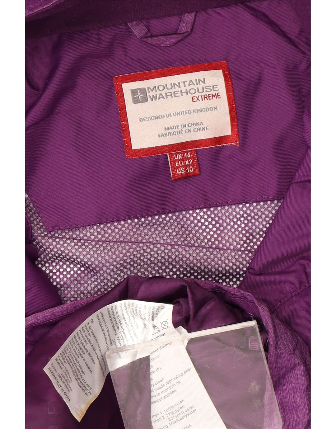MOUNTAIN WAREHOUSE Γυναικείο μπουφάν βροχής UK 14 Medium Purple Colourblock