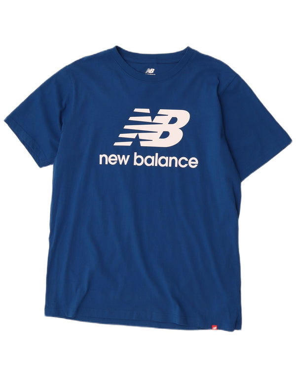 Ανδρικό γραφικό T-Shirt New Balance Top XL Μπλε βαμβακερό