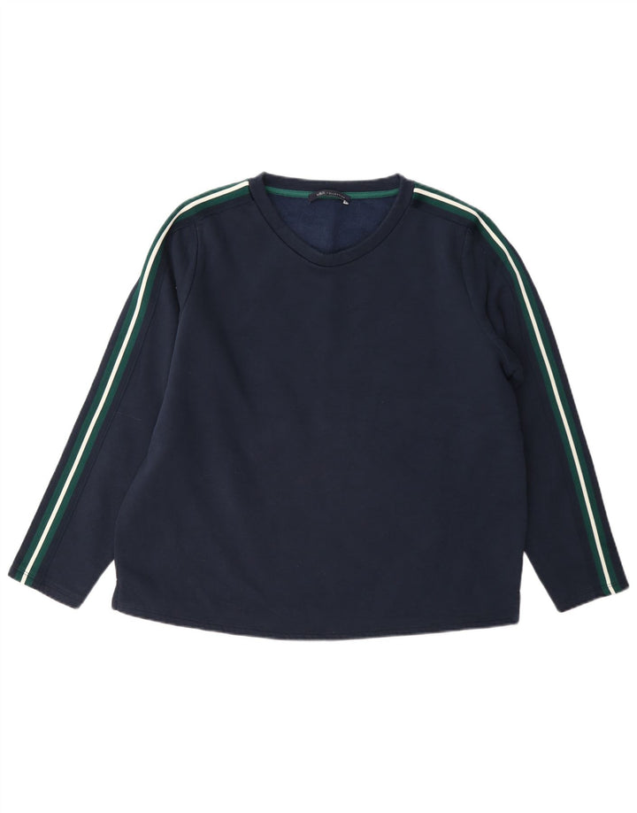 Marks & Spencer Γυναικεία Φούτερ Jumper UK 12 Medium Navy Blue Cotton