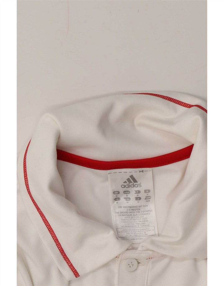 Ανδρικό πουκάμισο Adidas Polo από μεσαίο λευκό πολυεστέρα