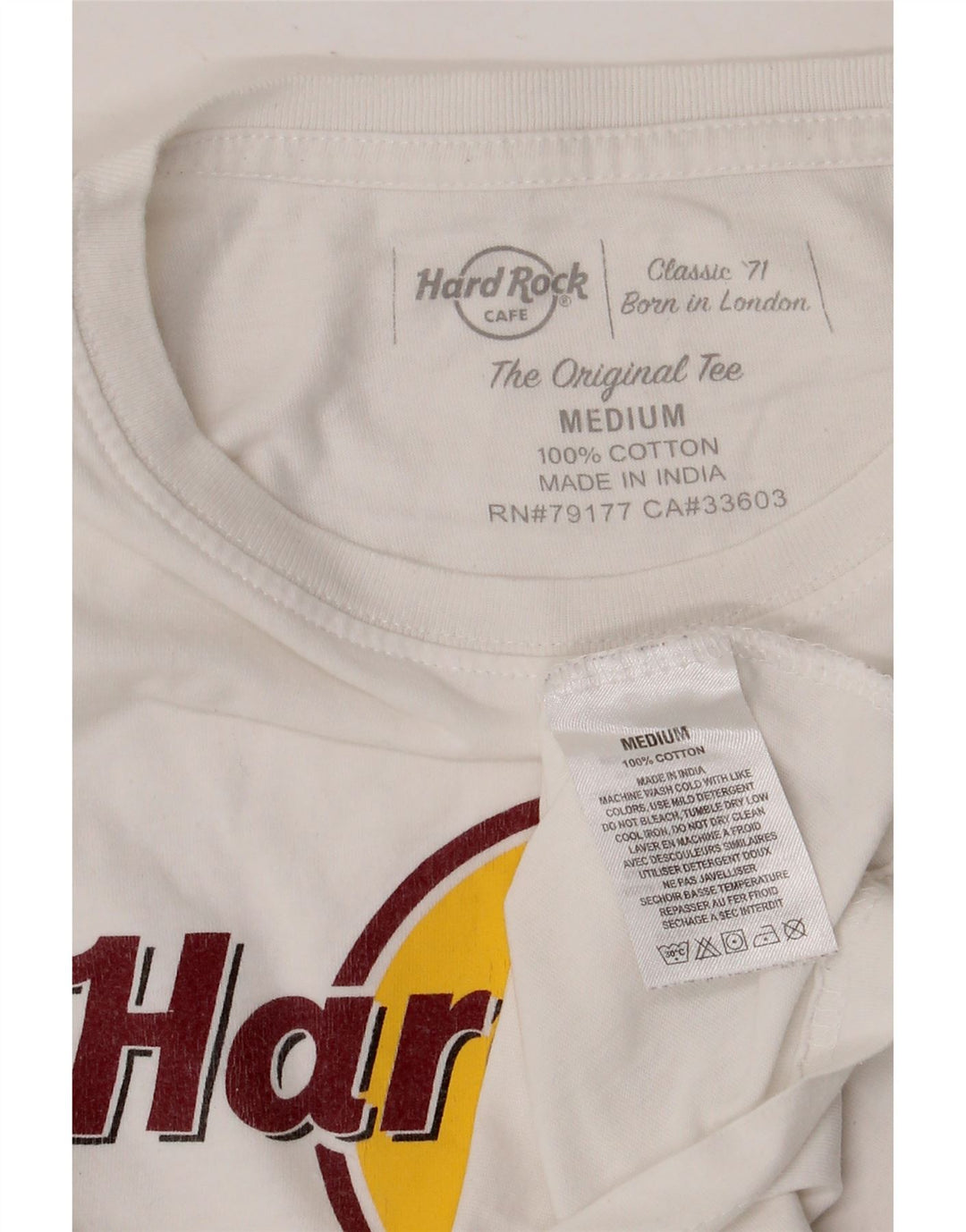 Hard Rock Cafe Γυναικείο T-Shirt γραφικών Florence Top UK 12 Medium White