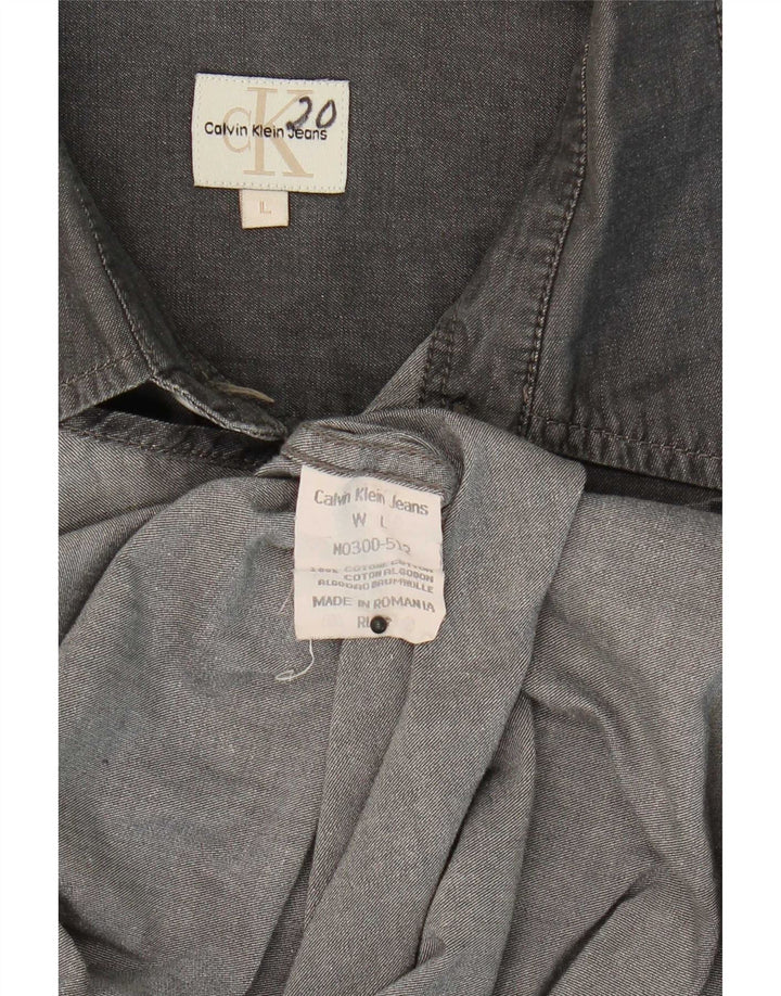 Ανδρικό πουκάμισο Calvin Klein Jeans μεγάλο γκρι βαμβακερό