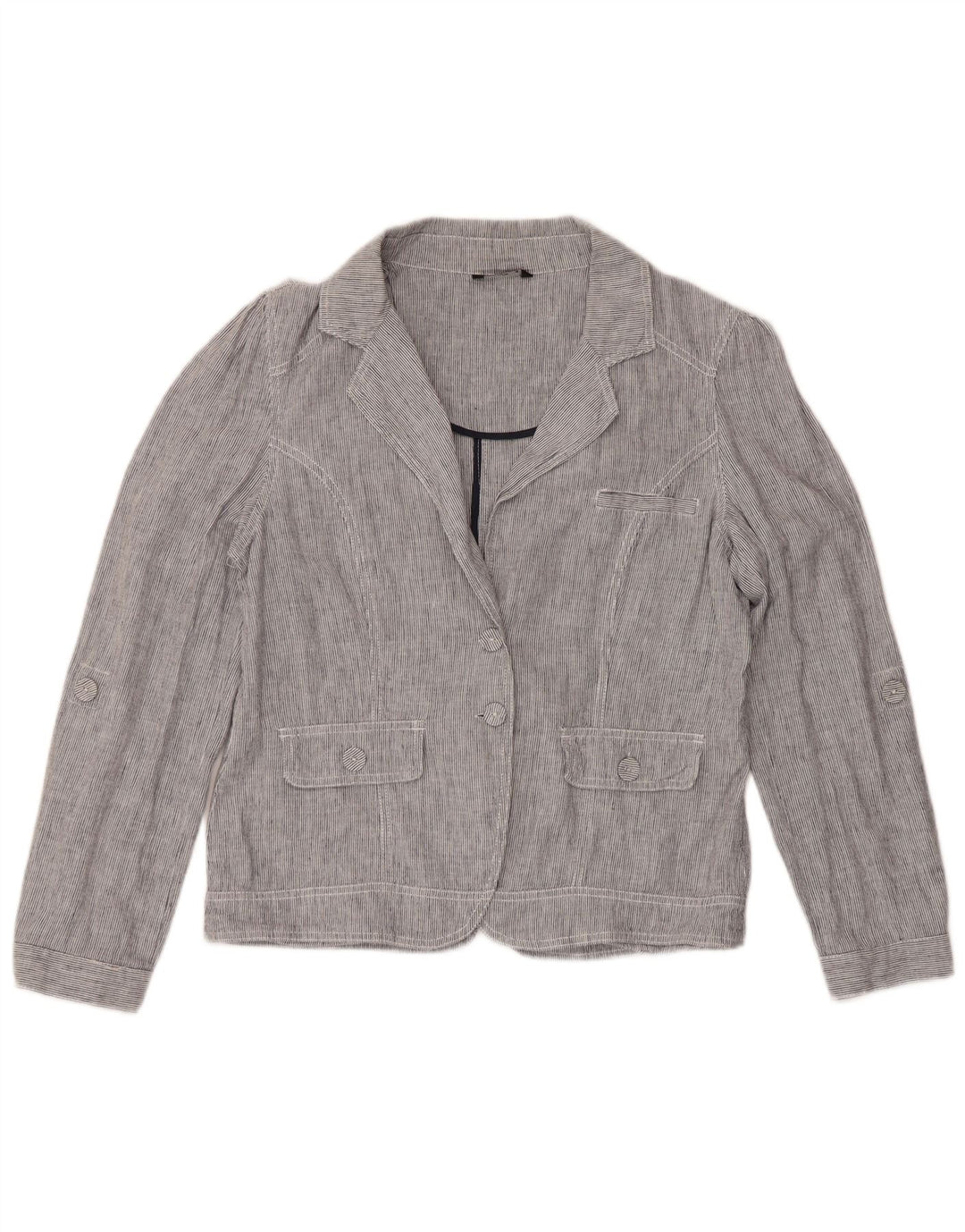 M&Co Γυναικείο σακάκι με 2 κουμπιά σακάκι UK 16 Large Blue Pinstripe Line
