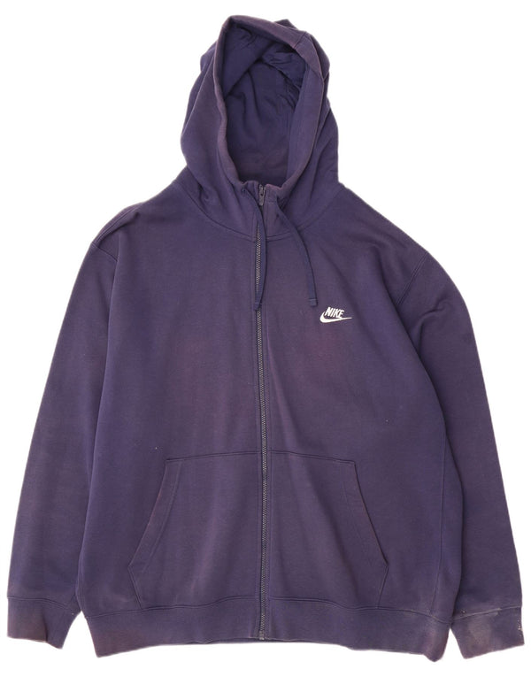 Ανδρικό πουλόβερ Nike με φερμουάρ με κουκούλα 2XL, μπλε βαμβακερό